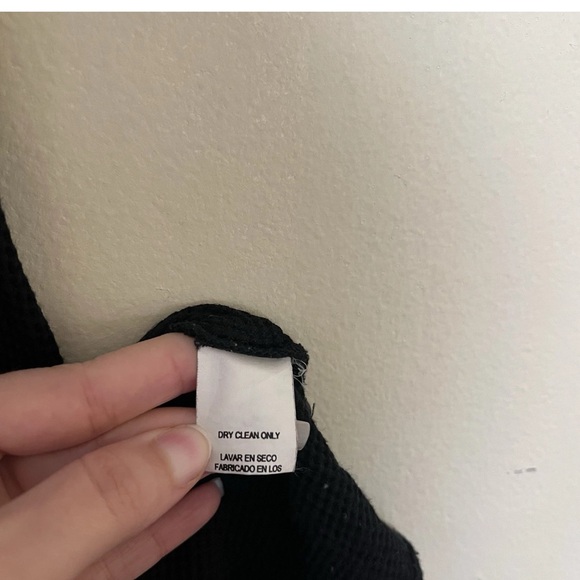 Vintage Eileen Fisher PM Black Waffle Knit Keyhole Sleeveless Midi Dress Women - Picture 7 of 9